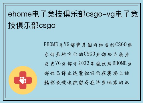 ehome电子竞技俱乐部csgo-vg电子竞技俱乐部csgo